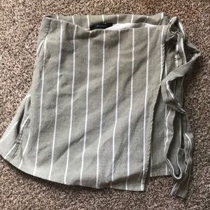 Light Olive green/white striped skirt